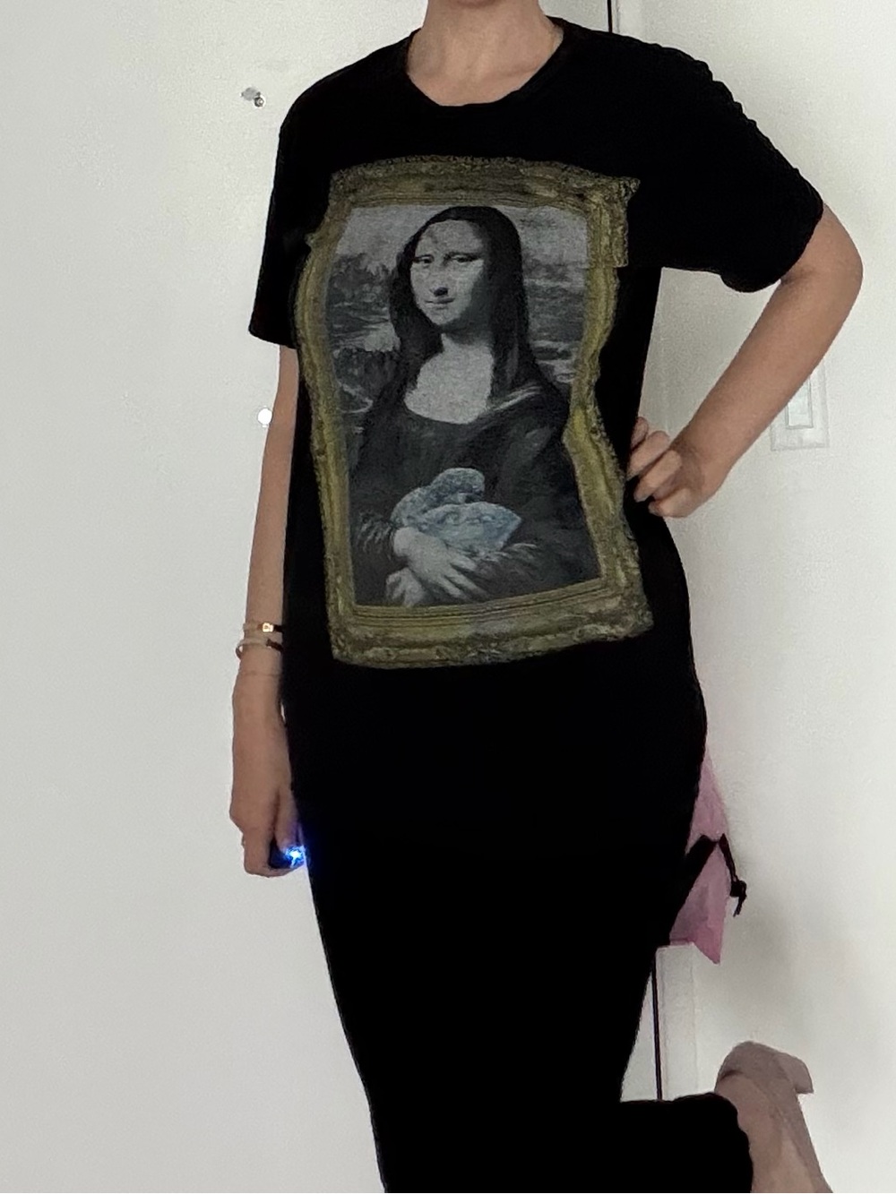 Unlisted Black Mona Lisa Graphic Short Sleeve Tee